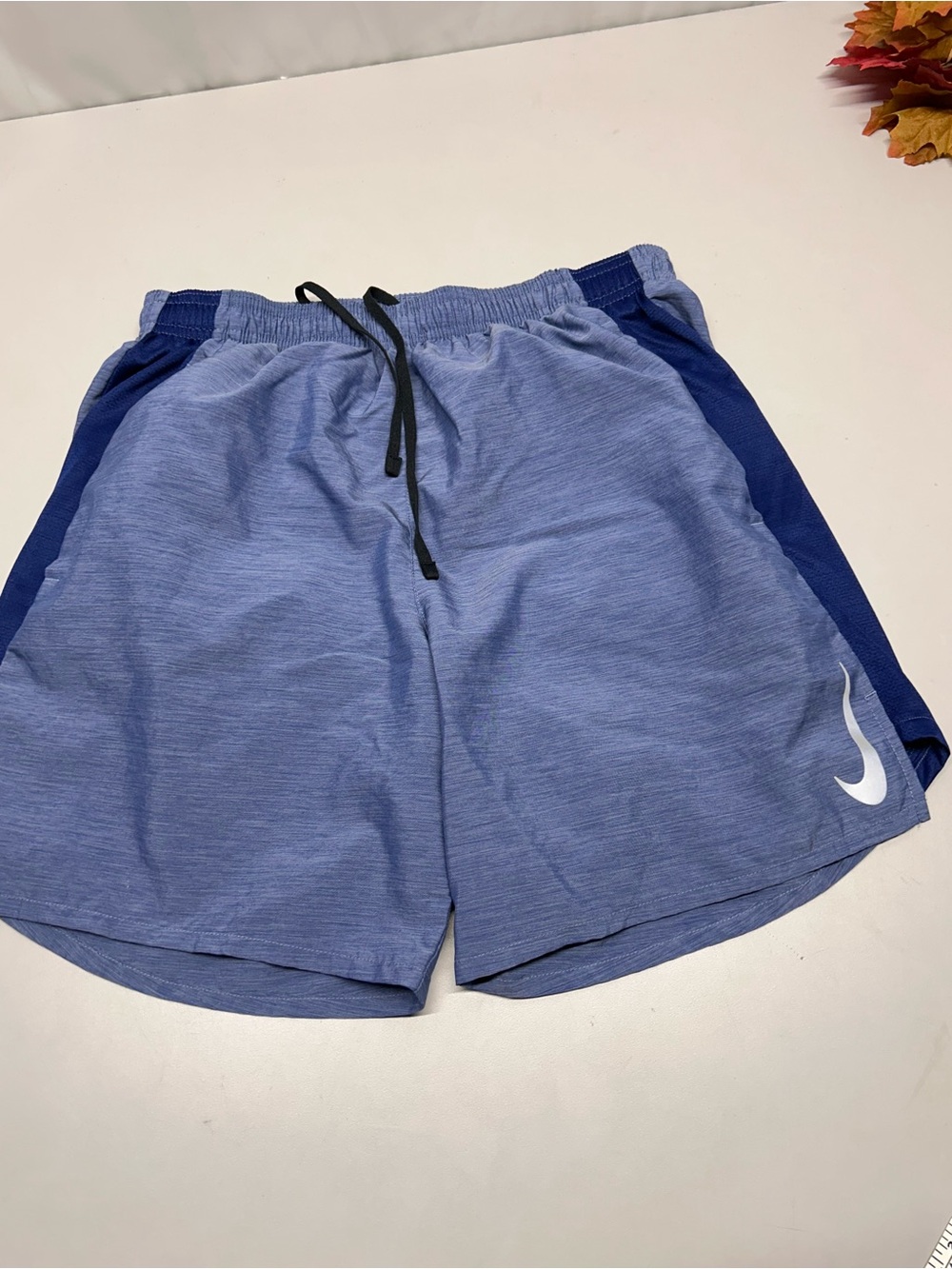 Nike women's Light Blue Athletic Shorts with Dark Blue Panels